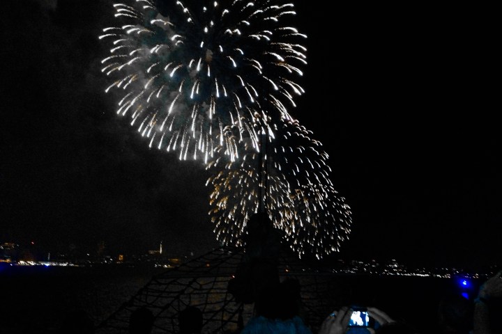 fireworks in the night sky