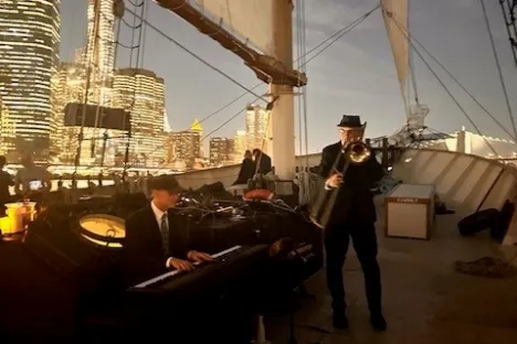 a group of people in a room