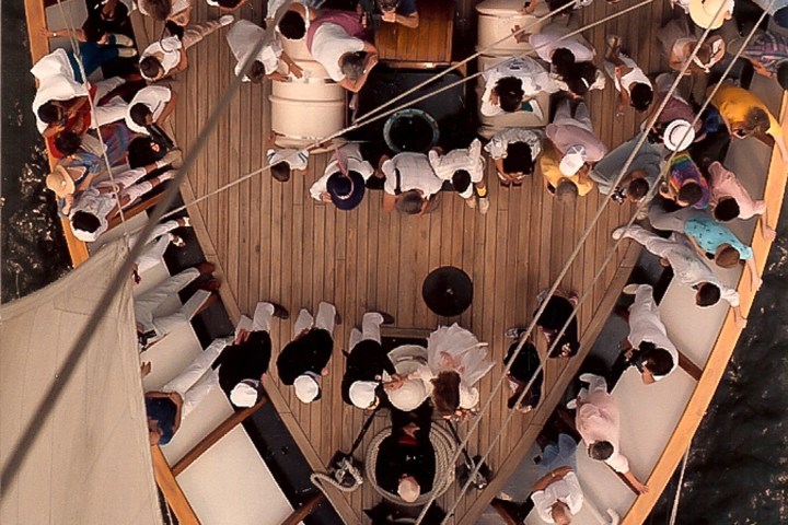 a group of people on a boat