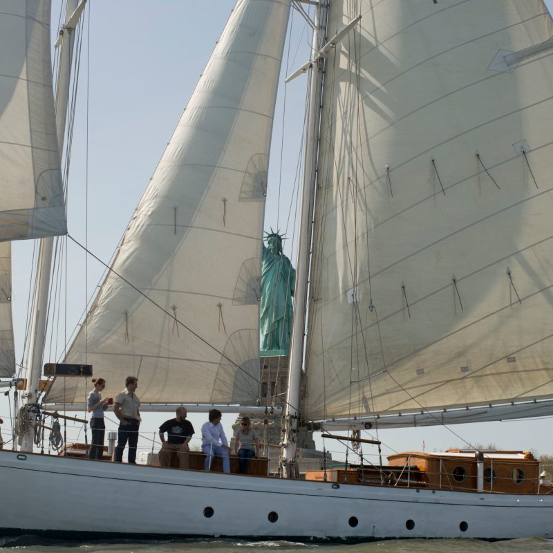 a large ship in the water