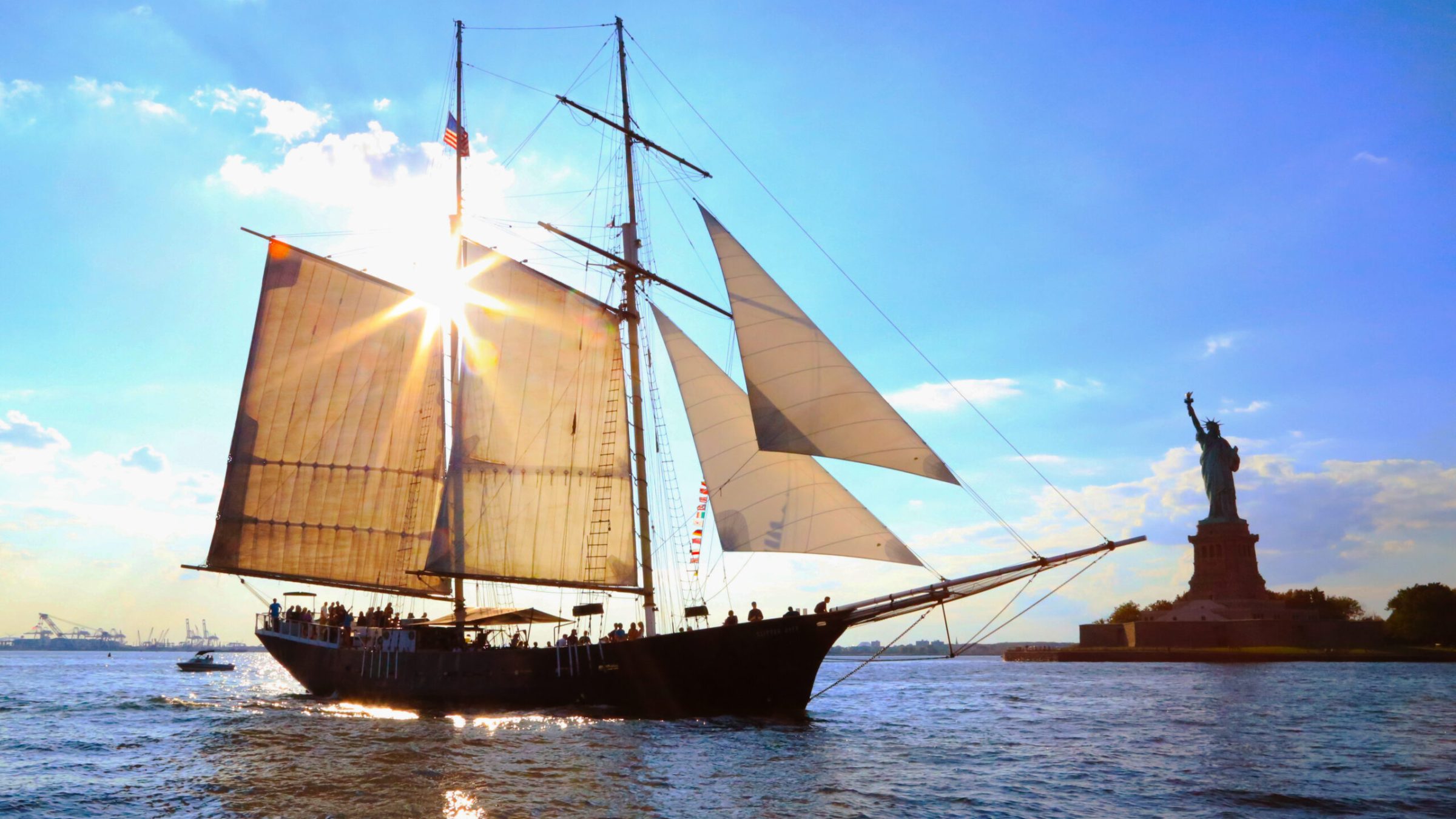 a large ship in the water