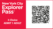 New York City Explorer Pass with QR code and admission details.