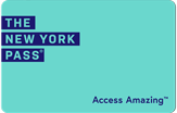 A turquoise card with 'The New York Pass' and 'Access Amazing' text.